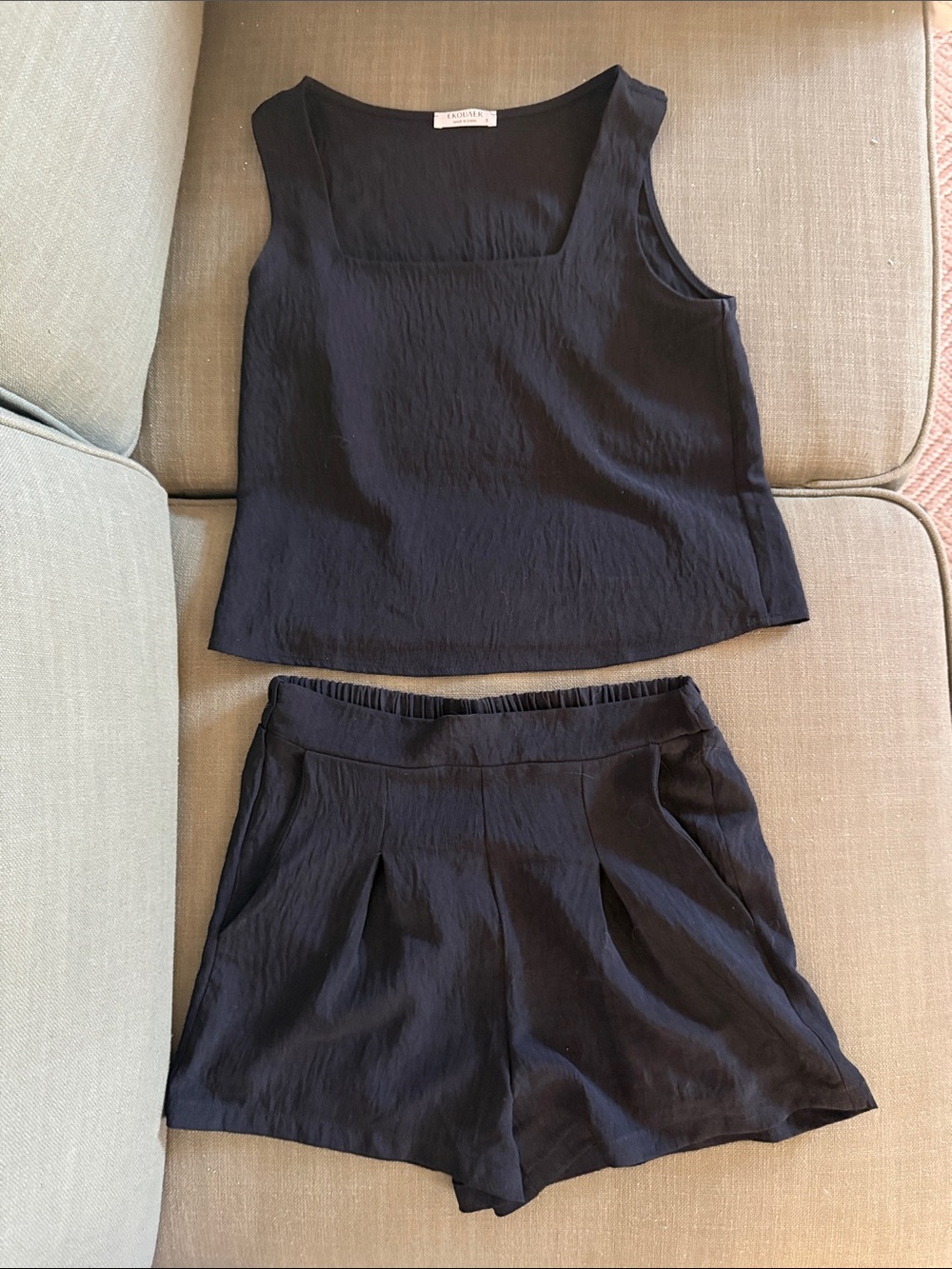 Black Women's Textured Elastic-Waist Bermuda Shorts by EILEEN FISHER